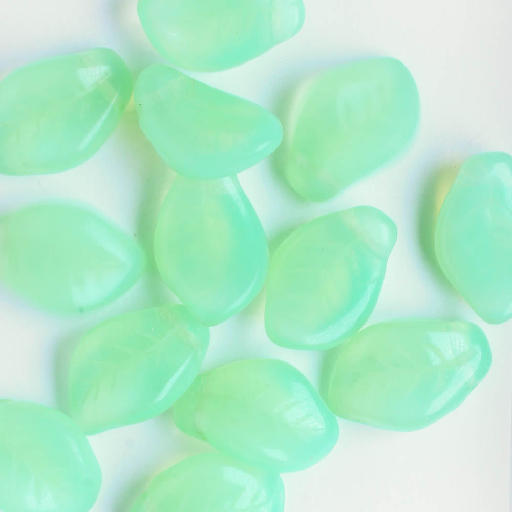 Leaf Bead - Milky Green