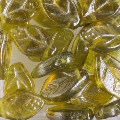 Leaf Bead - Olive Luster