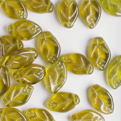 Leaf Bead - Olive Luster