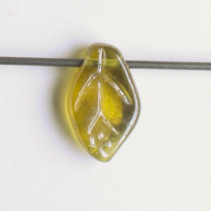 Leaf Bead - Olive Luster
