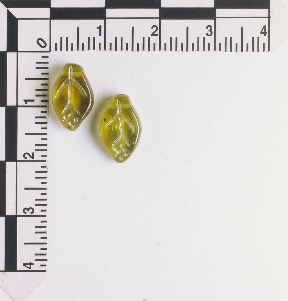 Leaf Bead - Olive Luster