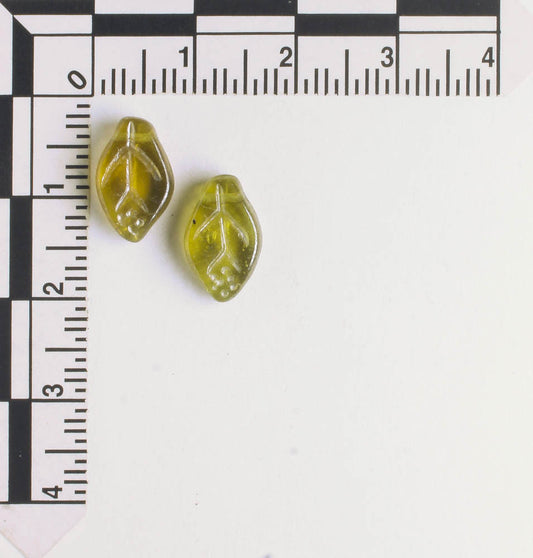 Leaf Bead - Olive Luster