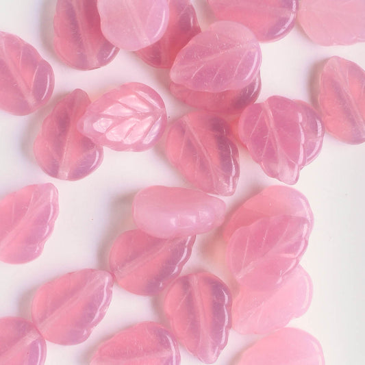 Leaf Bead - Pink Opal