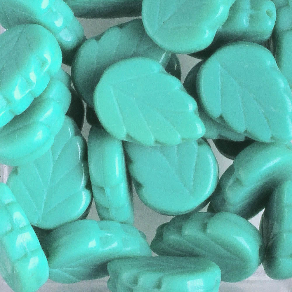 Leaf Bead - Dark Turquoise