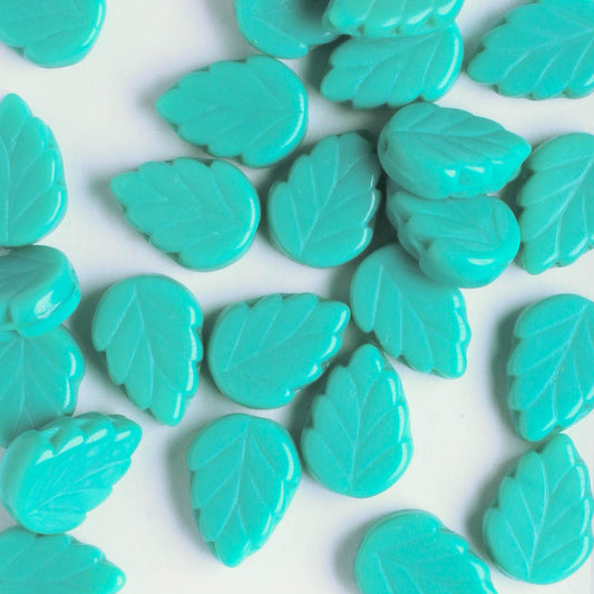 Leaf Bead - Dark Turquoise