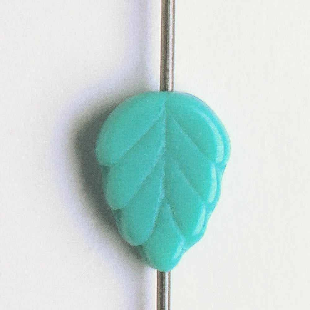 Leaf Bead - Dark Turquoise