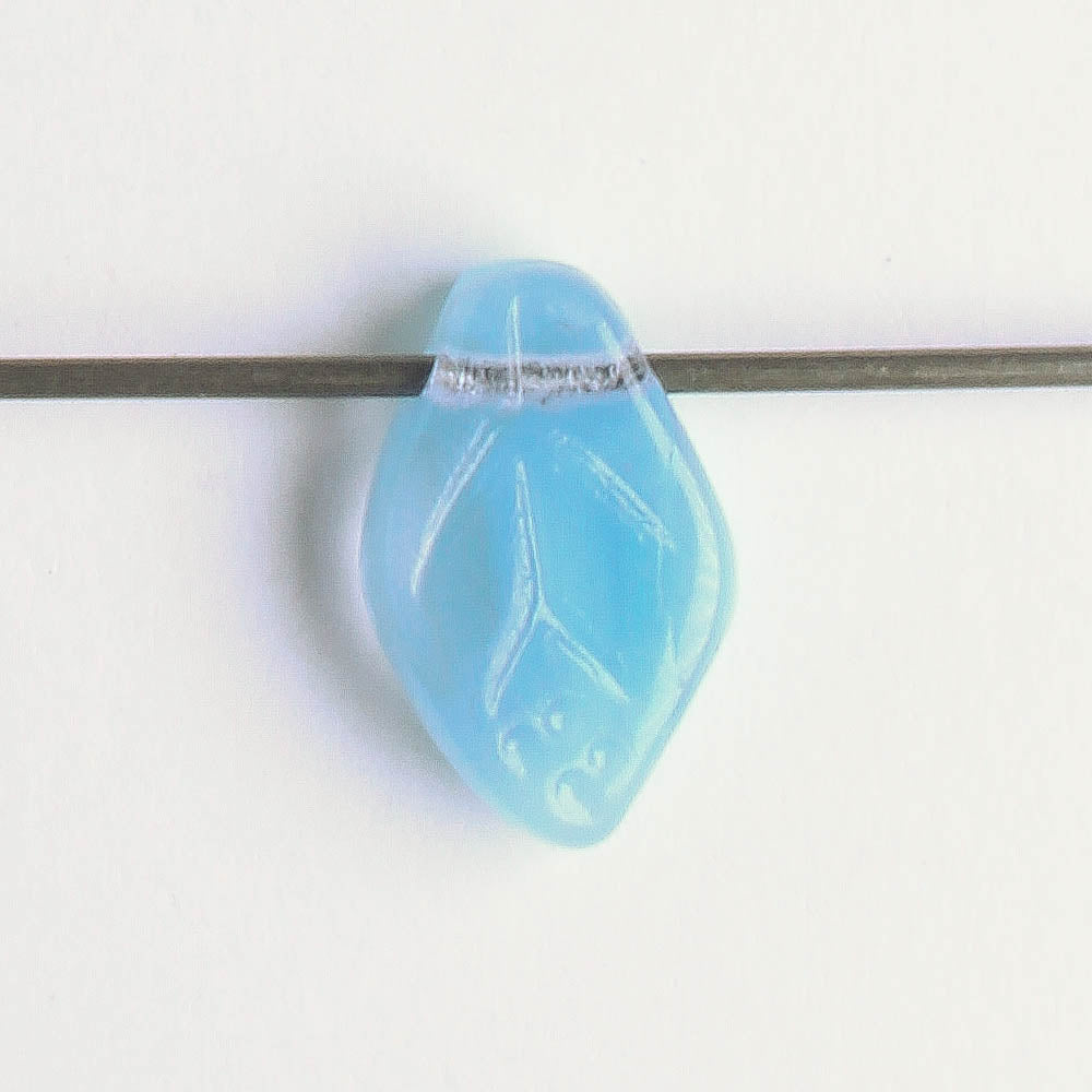 Leaf Bead - Blue/Clear