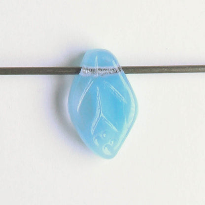 Leaf Bead - Blue/Clear