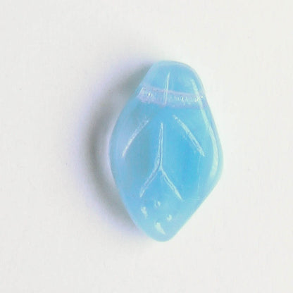 Leaf Bead - Blue/Clear