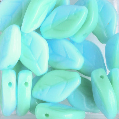 Leaf Bead - Blue/Green