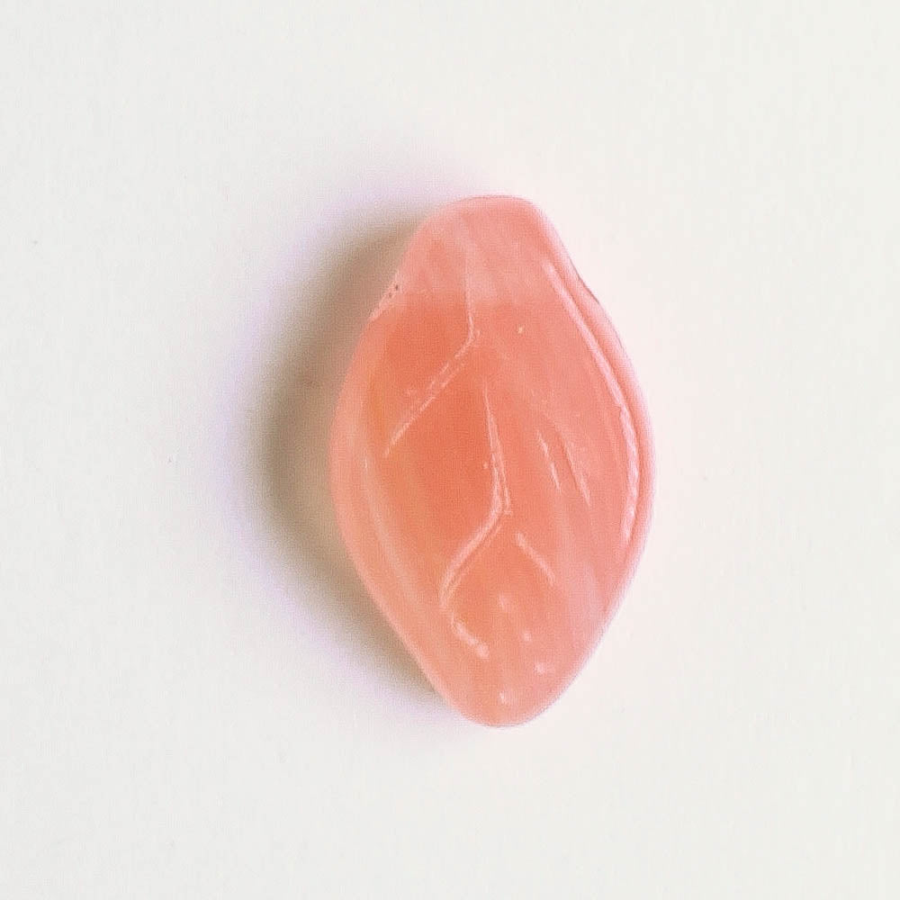 Leaf Bead - Salmon/White