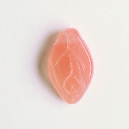 Leaf Bead - Salmon/White