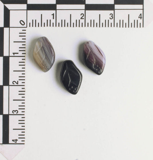 Leaf Bead - Black/Brown