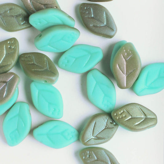 Leaf Bead - Turquoise/Green