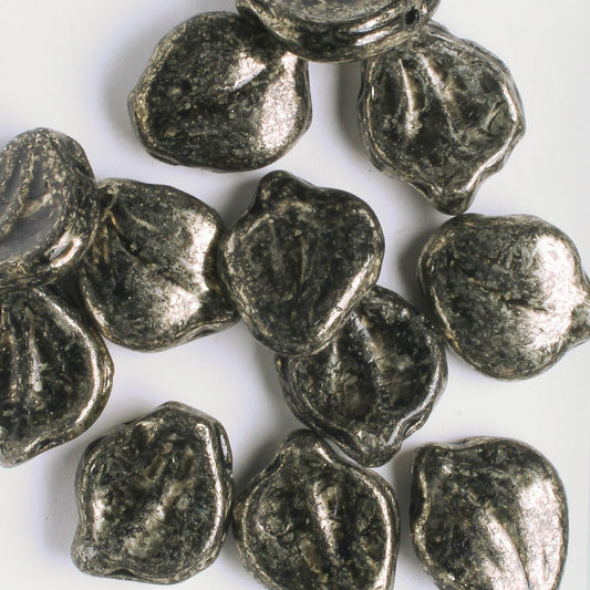 Leaf Bead - Black/Gold