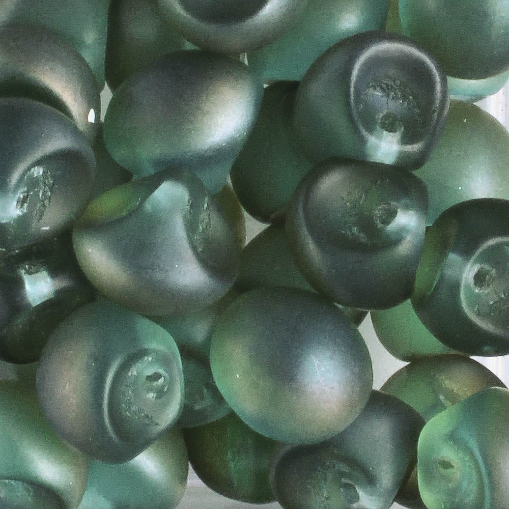 Mushroom Button Bead - Matte Green
