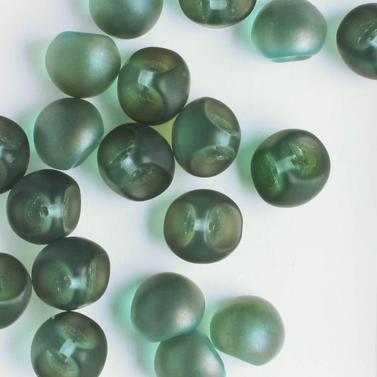 Mushroom Button Bead - Matte Green