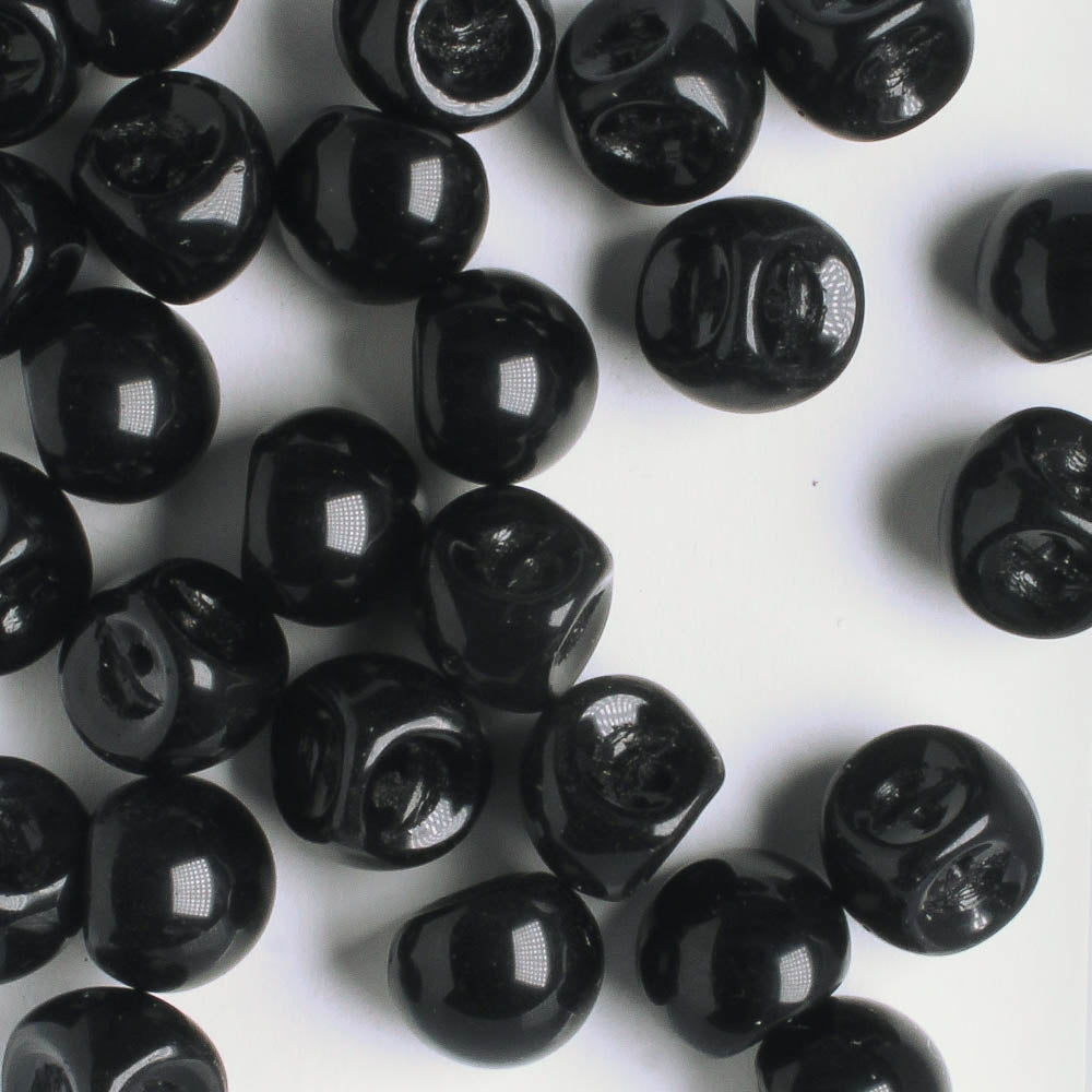 Mushroom Button Bead - Black