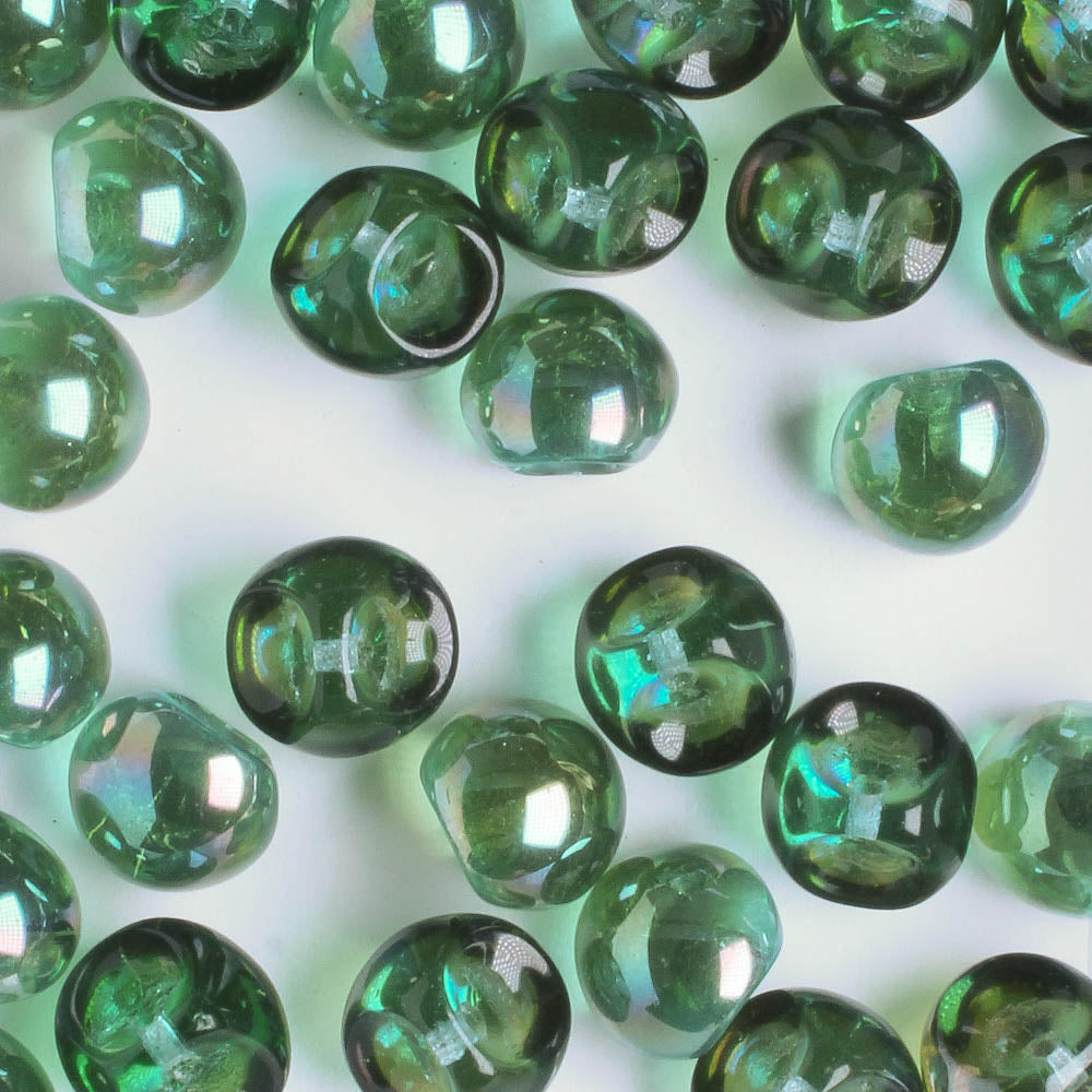 Mushroom Button Bead - Green AB