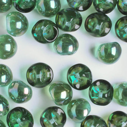 Mushroom Button Bead - Green AB