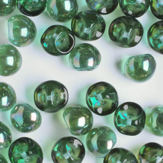 Mushroom Button Bead - Green AB