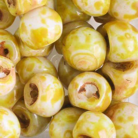 Mushroom Button Bead - Beige Picasso