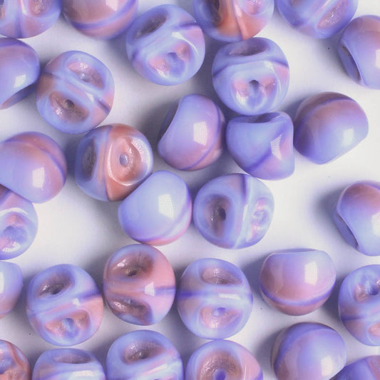 Mushroom Button Bead - Blue/Pink
