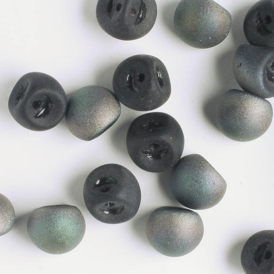 Mushroom Button Bead - Matte Black AB