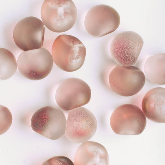 Mushroom Button Bead - Rose/Clear