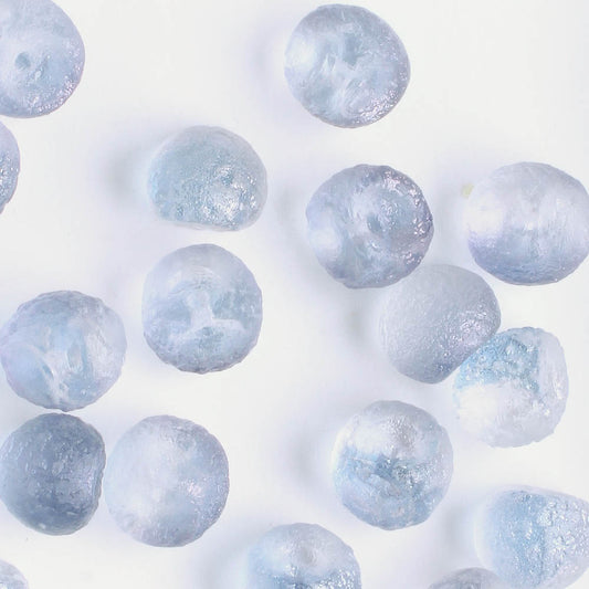 Mushroom Button Bead - Matte Blue/Clear