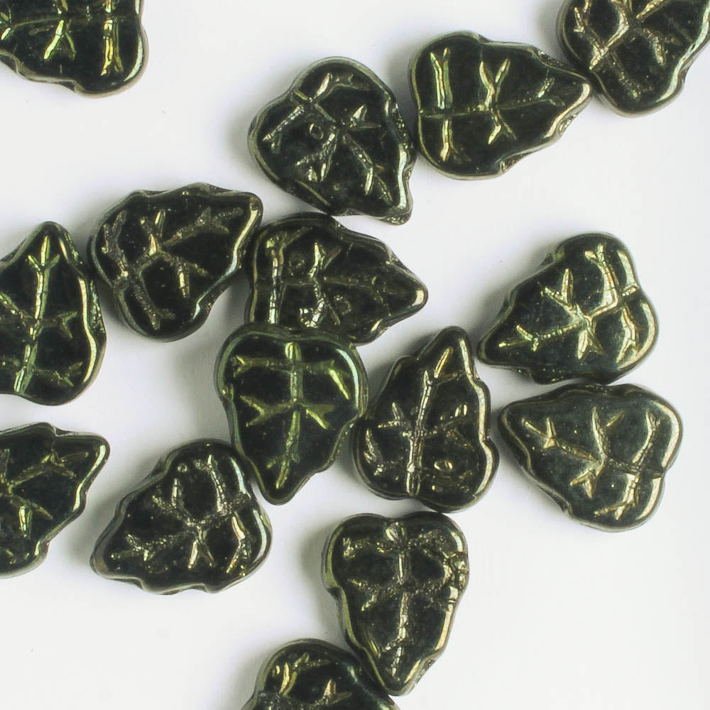 Leaf Bead - Dark Green