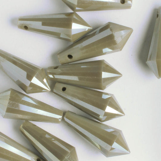 Crystal Drop Bead - Taupe
