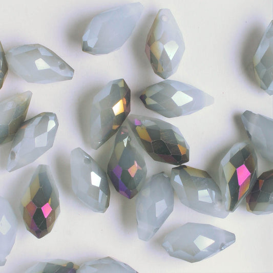 Crystal Briolette - Grey Iris