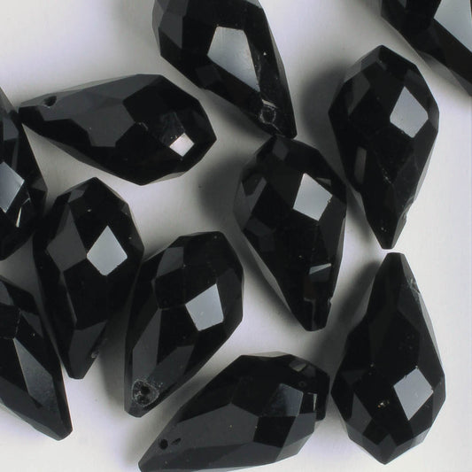 Crystal Briolette - Black
