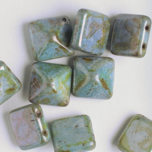 12mm Pyramid Stud - Aqua Marble