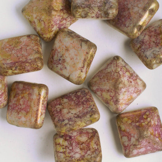 12mm Pyramid Stud - Pink Marble