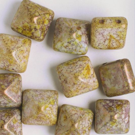 12mm Pyramid Stud - Ivory/Bronze