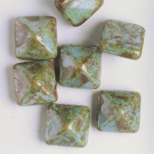 12mm Pyramid Stud - Green/Bronze