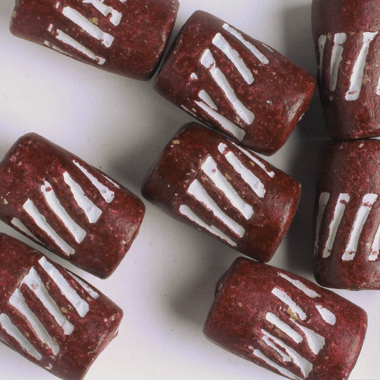 Dark Red Clay Bead