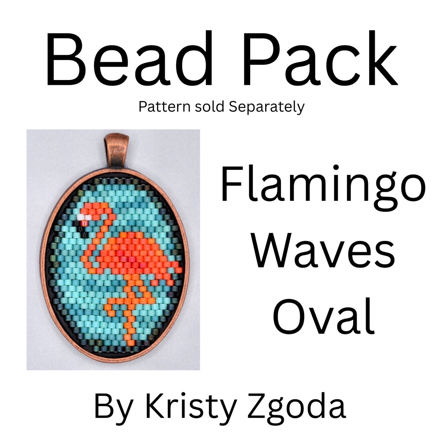 Flamingo Waves Oval Bead Pack