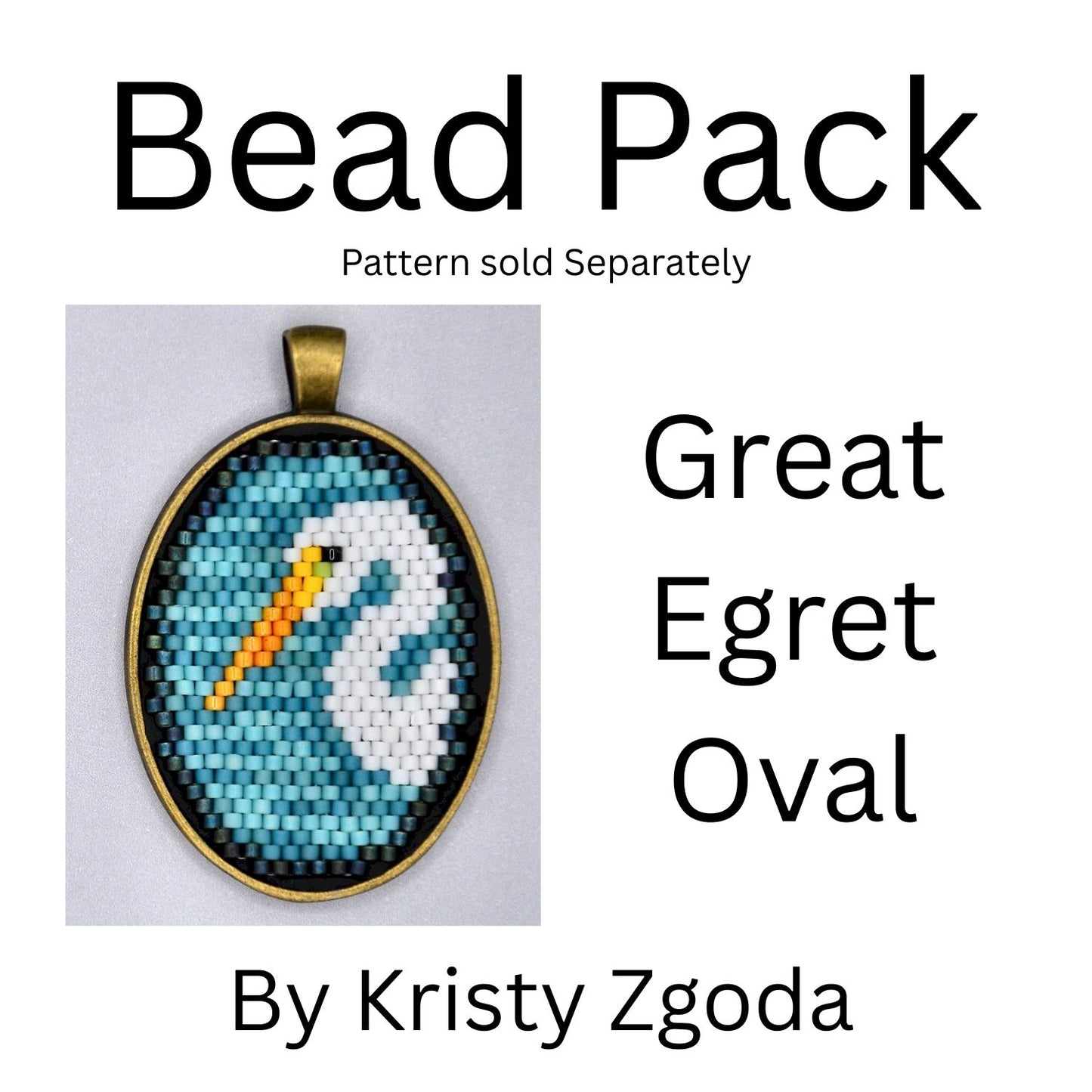 Great Egret Oval Bead Pack
