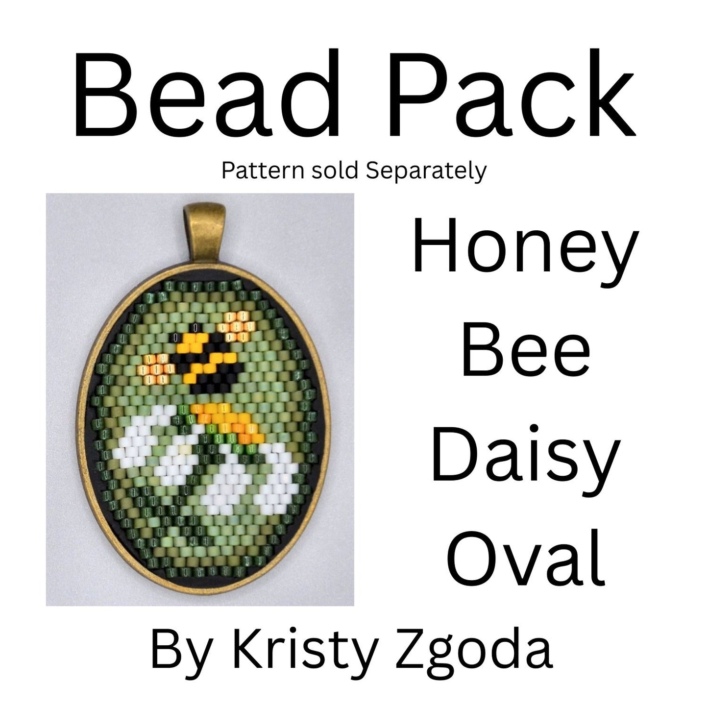 Honey Bee Daisy Oval Bead Pack