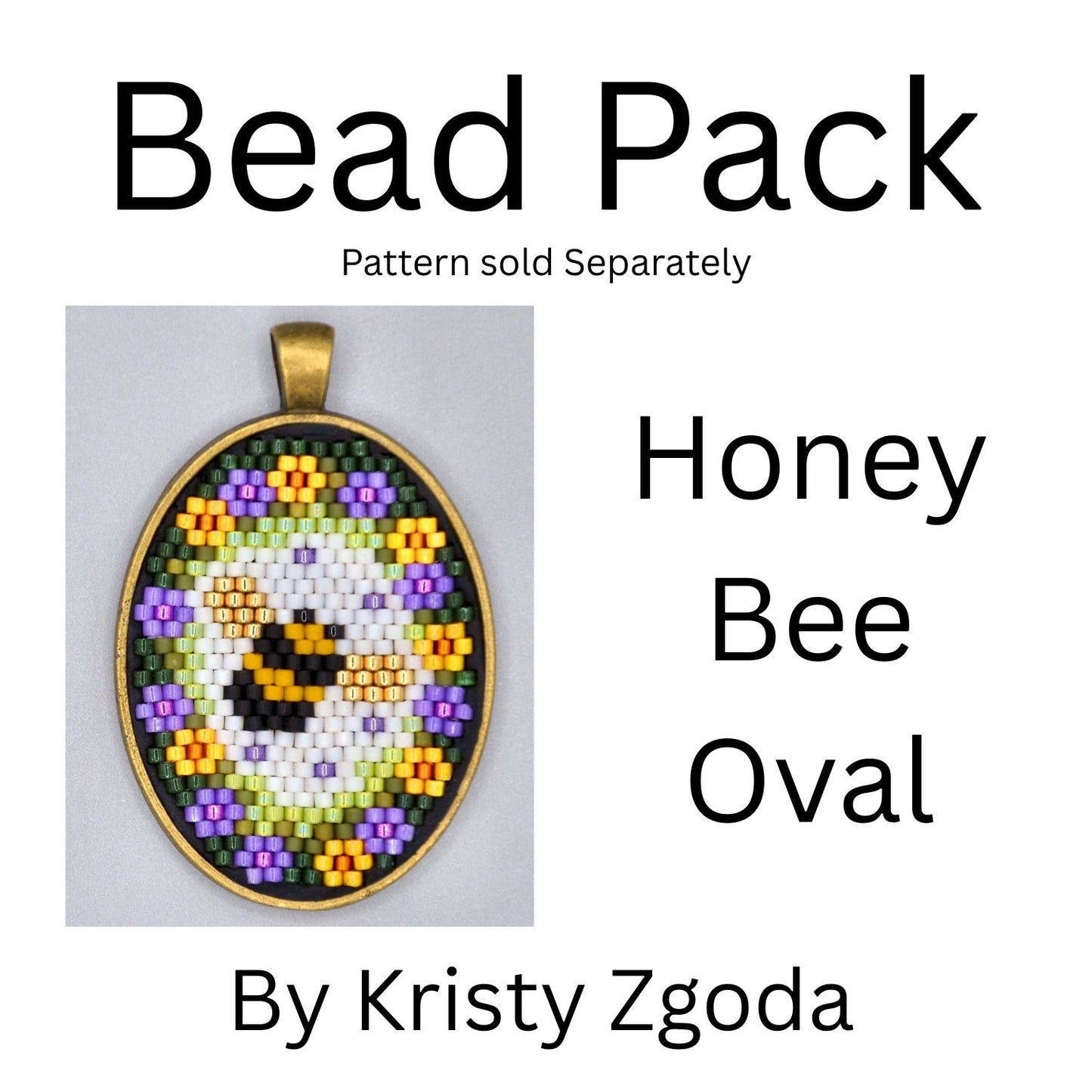 Honey Bee Oval Bead Pack