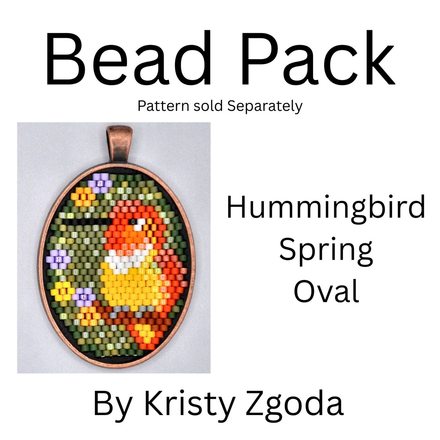 Hummingbird Spring Oval Bead Pack