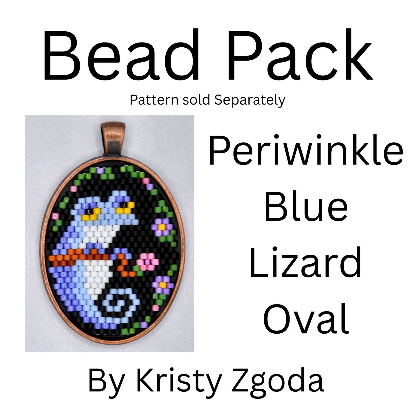 Periwinkle Blue Lizard Oval Bead Pack