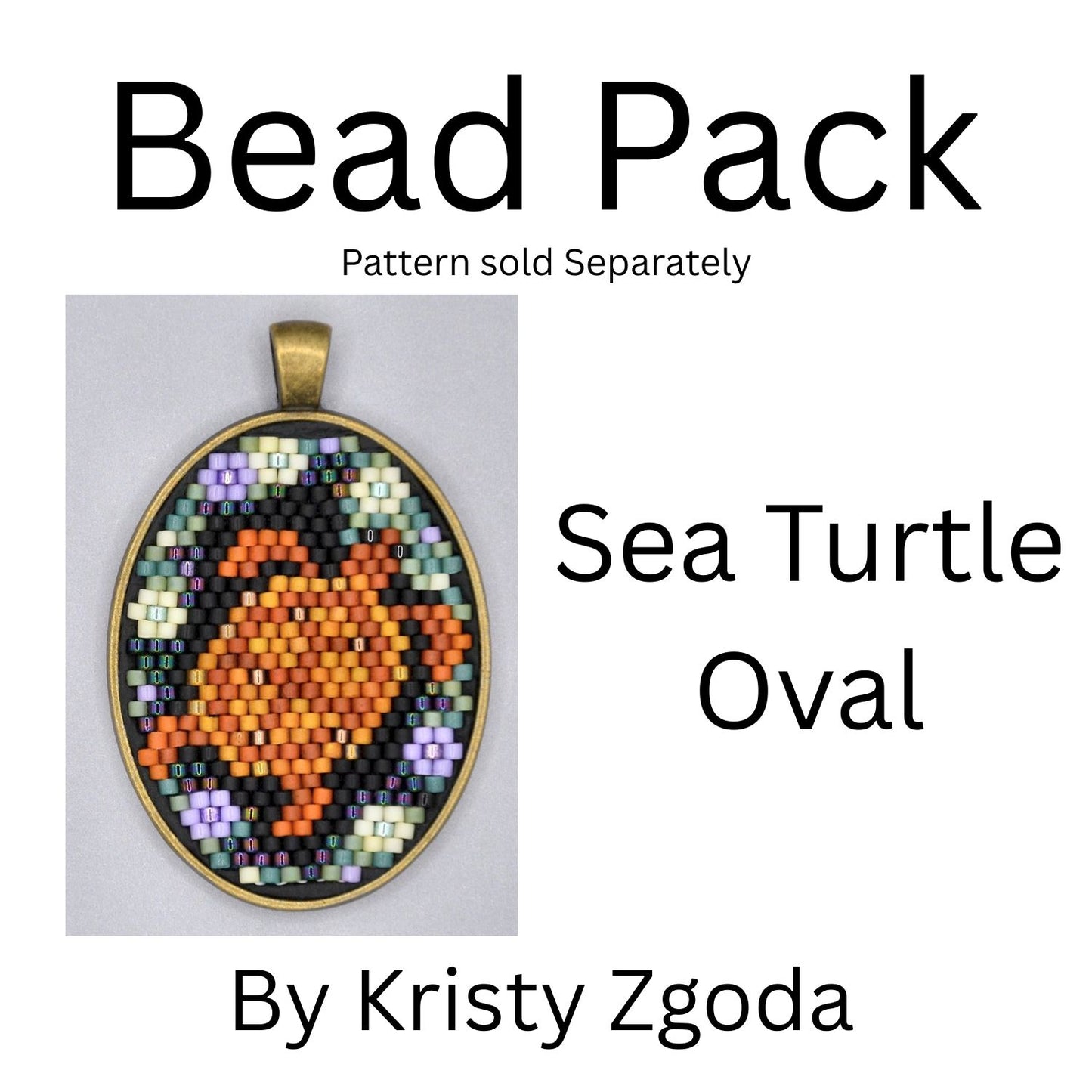 Sea Turtle Oval Bead Pack