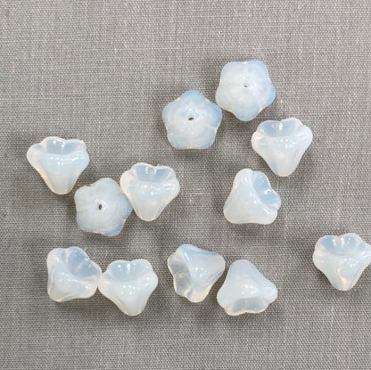 8x10mm Bell Flower - Milky White - qty 12