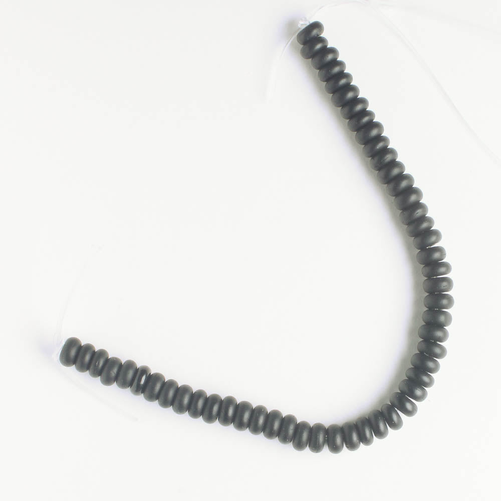 Black Czech Glass Spacers - 4" strand