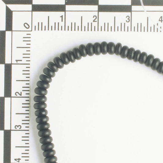 Black Czech Glass Spacers - 4" strand