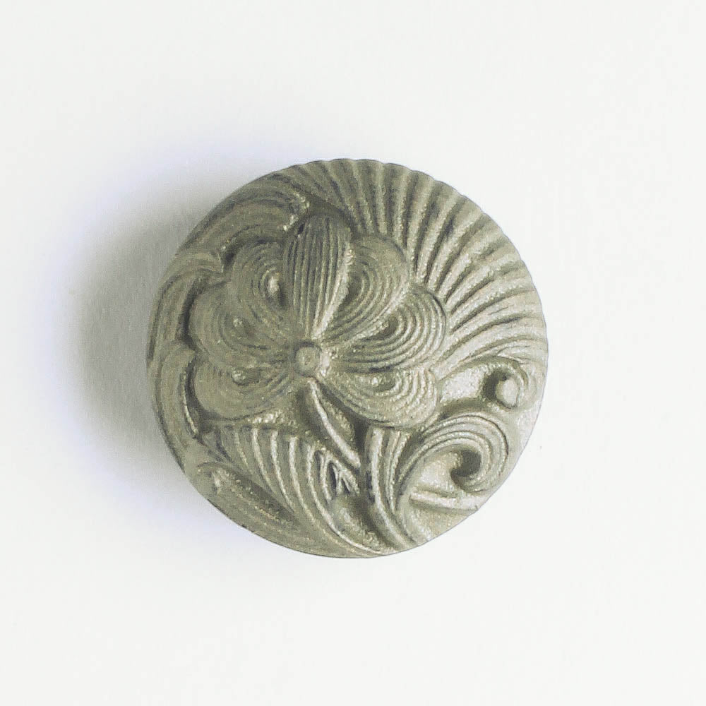 Button Small Metal Floral